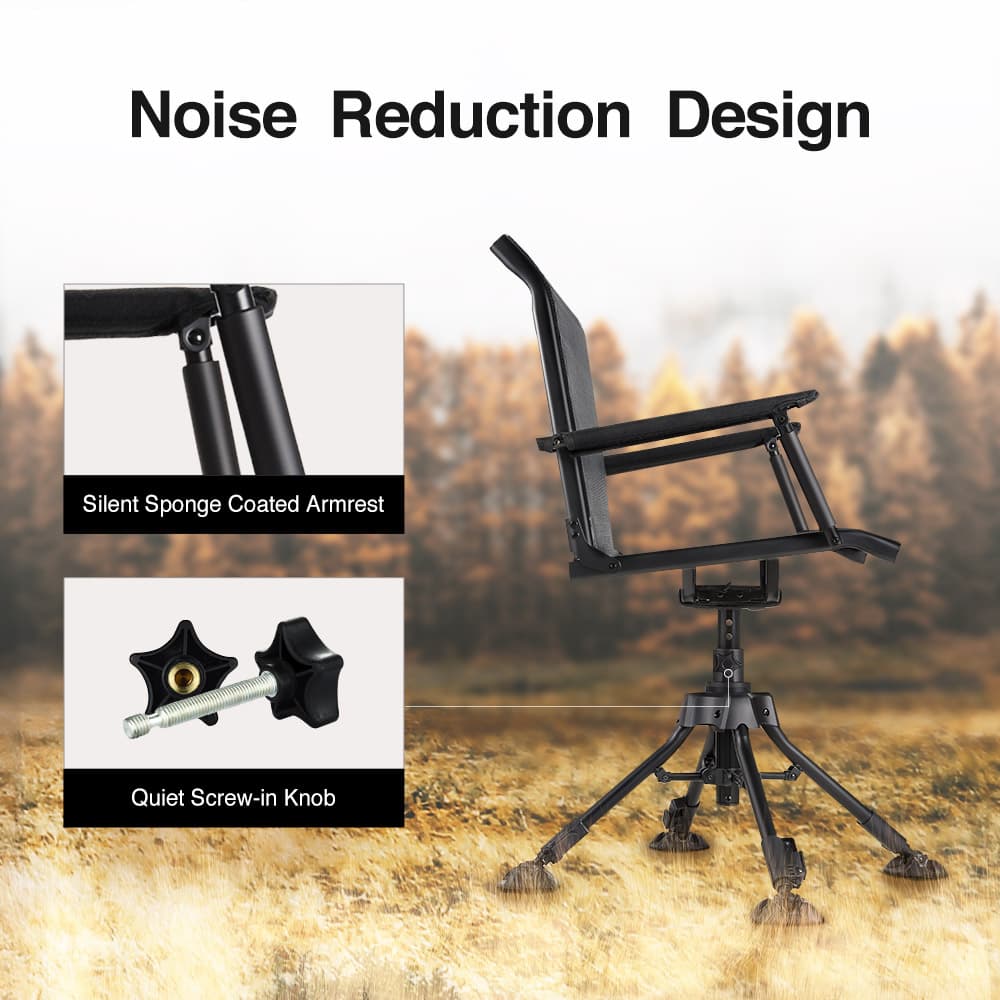 TideWe Hunting Chair Adjustable Height 360°  Swivel Blind Chair With Armrests - TIDEWE WADERS