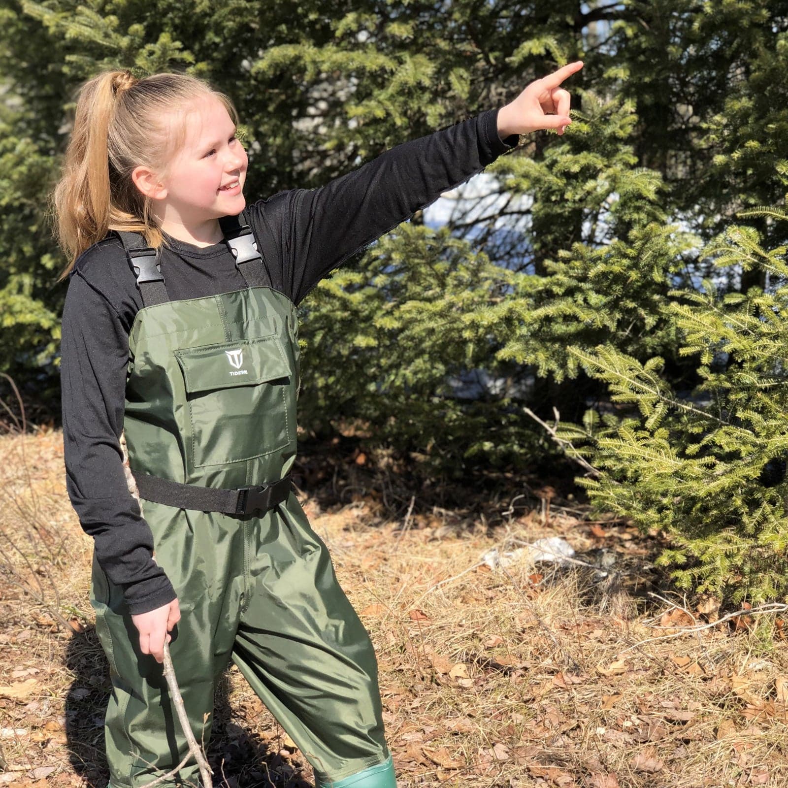 TideWe Chest Waders for Kids, Waterproof  Fishing Youth Waders PVC Chest Waders with Boot Hanger - TIDEWE WADERS