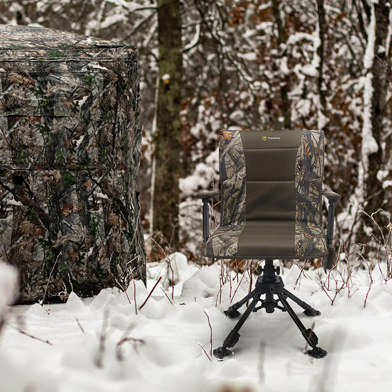TideWe Heated Hunting Chair Adjustable Height 360°  Swivel Blind Chair With Armrests - TIDEWE WADERS