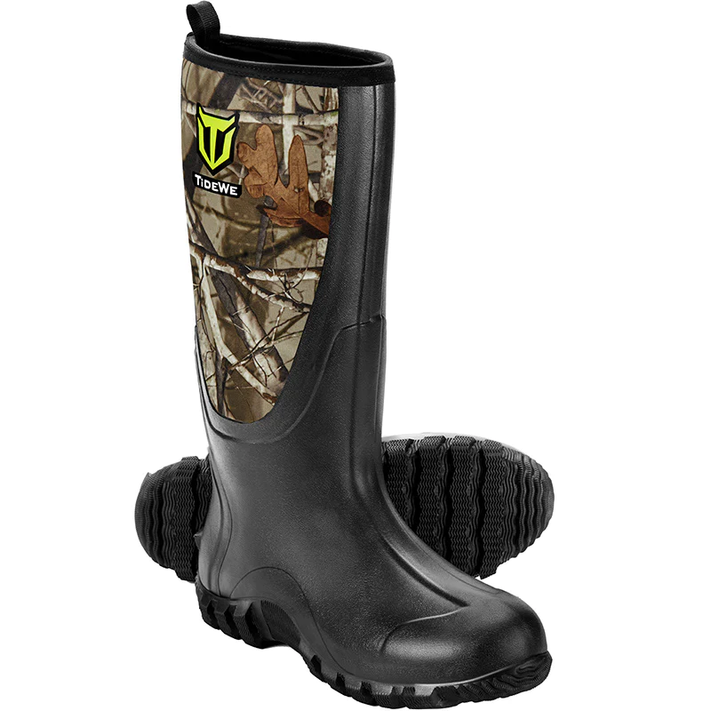 TideWe Rubber Hunting Boots for Men, Rain Boots with Steel Shank Neoprene - TIDEWE WADERS