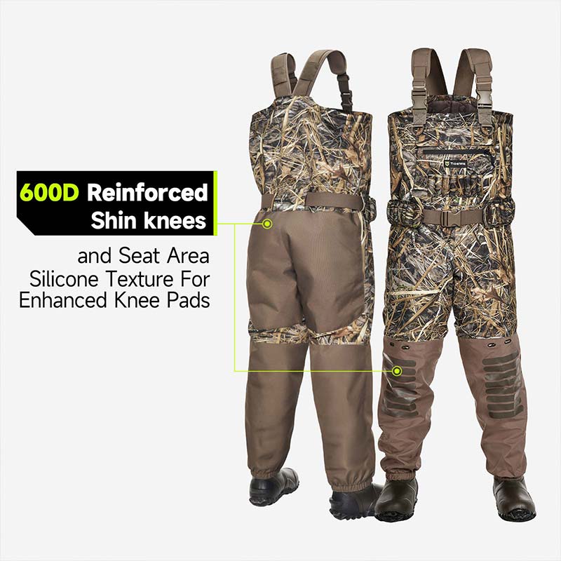 TideWe Breathable Insulated Chest Waders, 1600G Waterproof Bootfoot Duck Hunting Waders with Steel Shank Boots - TIDEWE WADERS