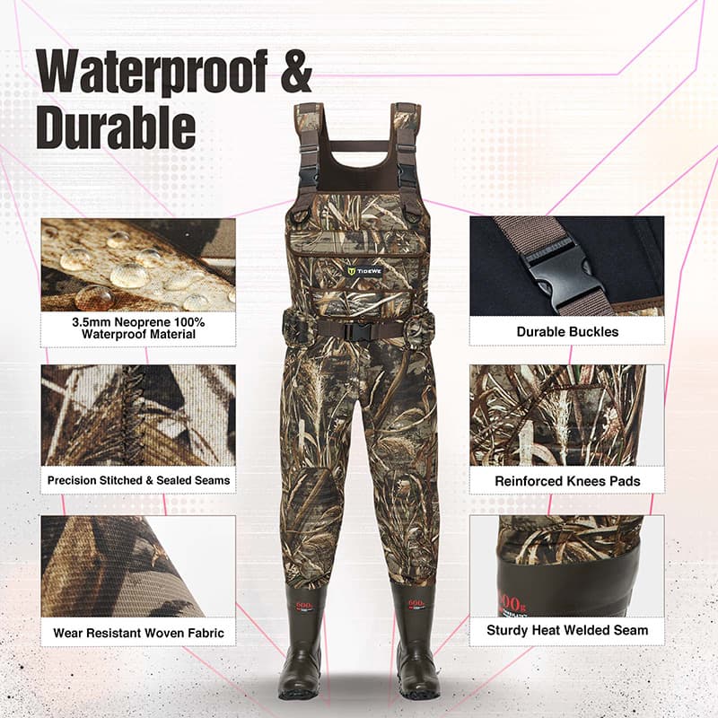 TideWe Chest Waders for Women with 600G Insulation, Realtree Max5 Camo Waterfowl Duck Waders - TIDEWE WADERS