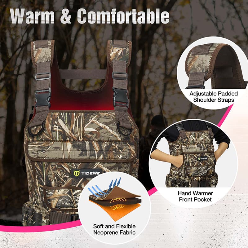 TideWe Chest Waders for Women with 600G Insulation, Realtree Max5 Camo Waterfowl Duck Waders - TIDEWE WADERS