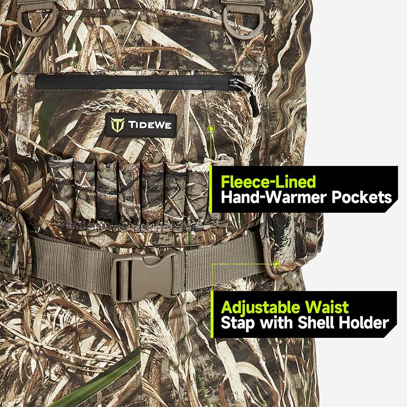TideWe Breathable Insulated Chest Waders, 1600G Waterproof Bootfoot Duck Hunting Waders with Steel Shank Boots - TIDEWE WADERS