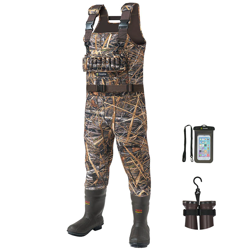 TideWe Hunting Waders, 5mm Neoprene Chest Waders with 1400 Gram Insulation Rubber Boots - TIDEWE WADERS