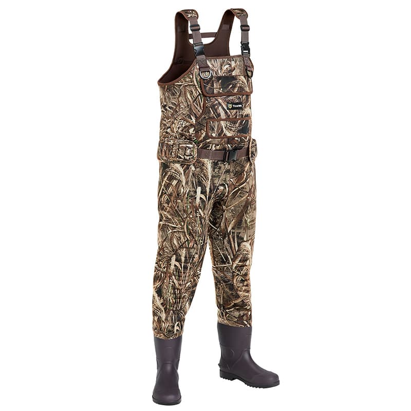 TideWe Chest Waders with Boots Hanger, Realtree MAX5 Camo Neoprene Hunting Fishing Bootfoot Waders - TIDEWE WADERS