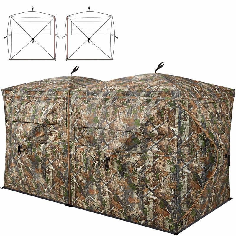 TideWe Blinds | 4-6 Person Turkey Hunting Blind See Through Camo Ground Blind - TIDEWE WADERS