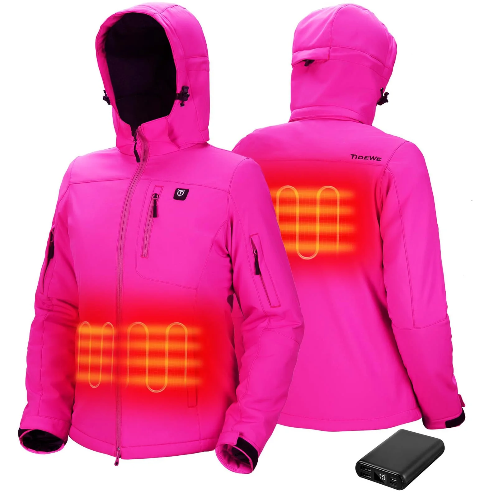 TideWe Heated Jacket for Women with Battery Pack and Detachable Hood Coat - TIDEWE WADERS