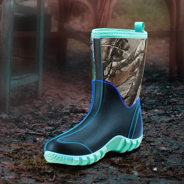 TideWe Women's Rubber Garden Boots, Neoprene Waterproof Insulated Mid Calf Hunting Boots and Rain Boot - TIDEWE WADERS