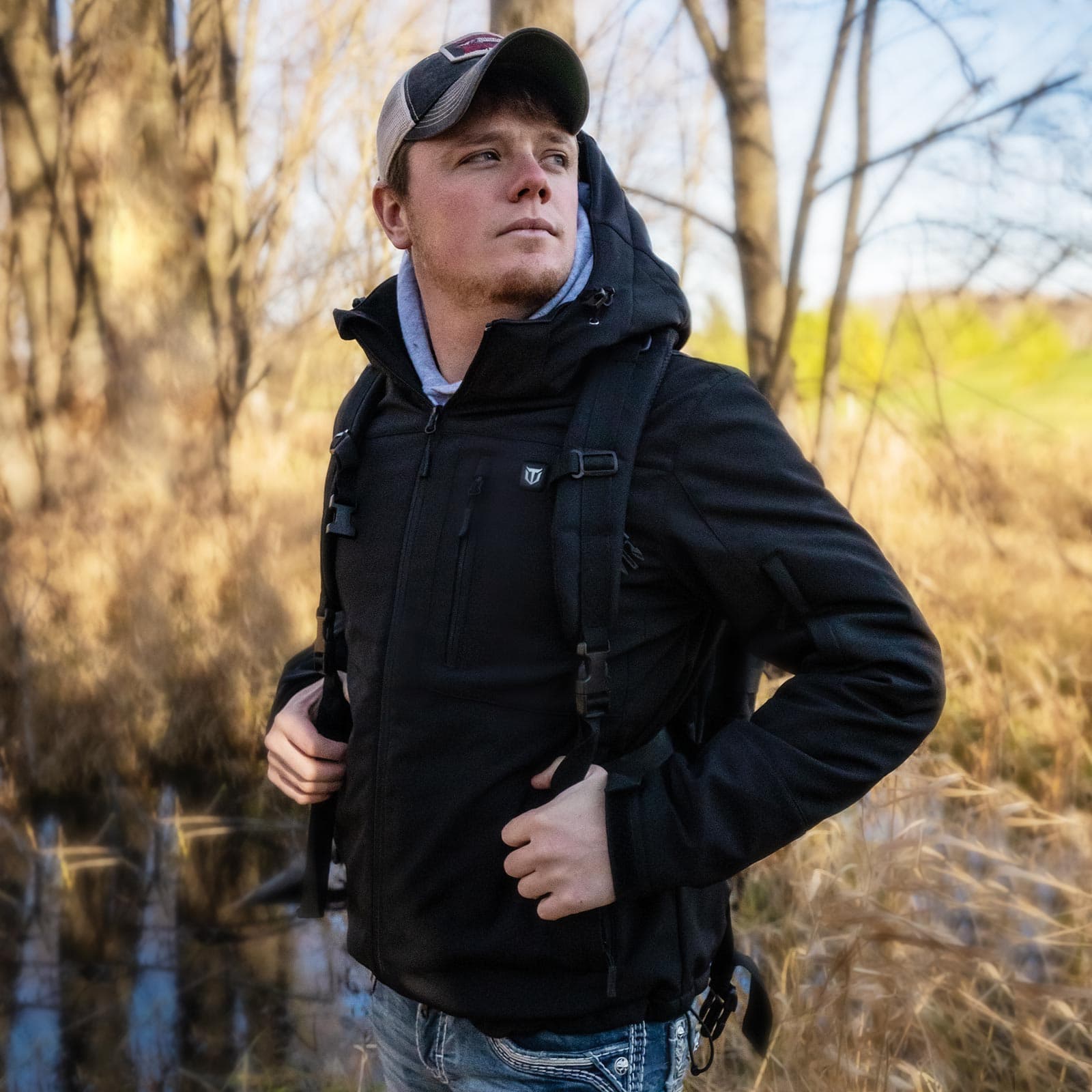 TideWe Men's Soft Shell Heated Jacket Coat with Detachable Hood and Battery Pack Size S-XXXL - TIDEWE WADERS