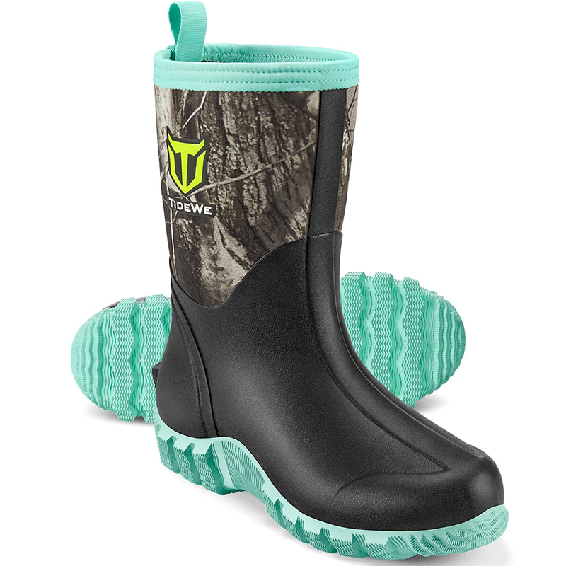 TideWe Women's Rubber Garden Boots, Neoprene Waterproof Insulated Mid Calf Hunting Boots and Rain Boot - TIDEWE WADERS