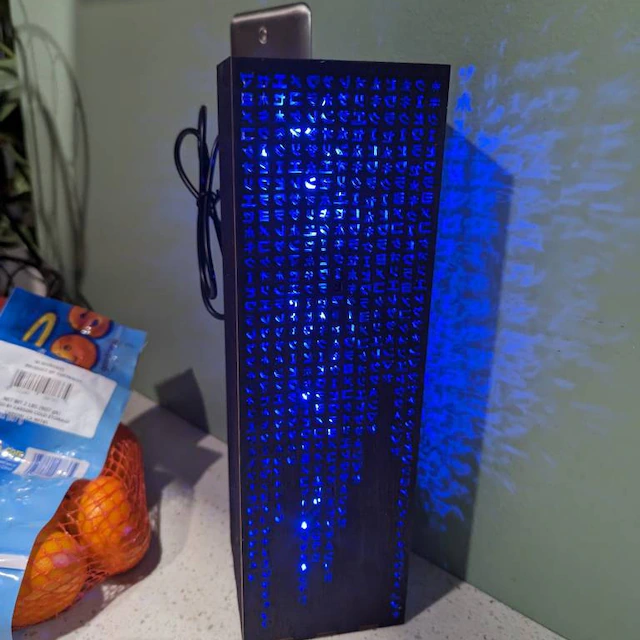 The Matrix Green Code Lamp
