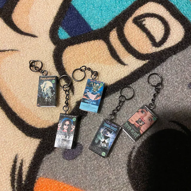 Miniature VHS Inspired Movie Keychain Charm