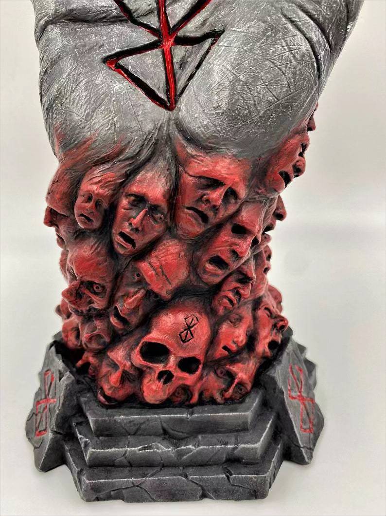 Berserk Statue Hand of God Devil Right Hand Skull Rune Sculpture