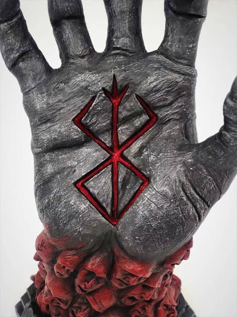 Berserk Statue Hand of God Devil Right Hand Skull Rune Sculpture