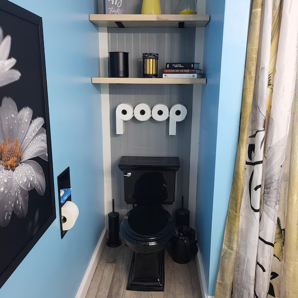 POOP - Toilet Paper Holder - Functional and fun TP shelf! Bathroom Wall Decor / Art