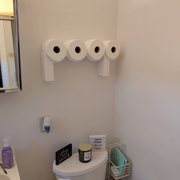 POOP - Toilet Paper Holder - Functional and fun TP shelf! Bathroom Wall Decor / Art
