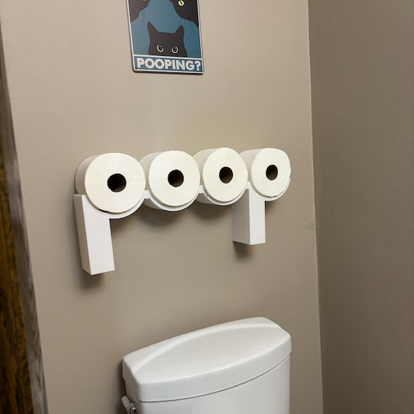 POOP - Toilet Paper Holder - Functional and fun TP shelf! Bathroom Wall Decor / Art