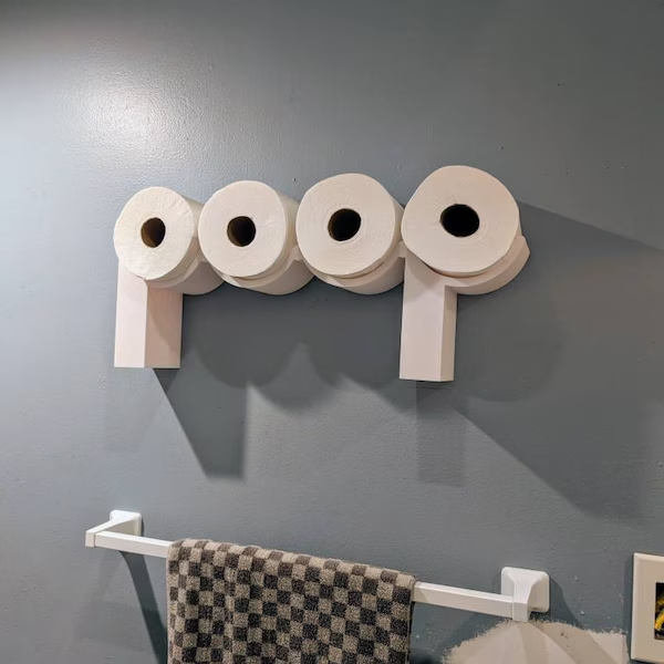 POOP - Toilet Paper Holder - Functional and fun TP shelf! Bathroom Wall Decor / Art