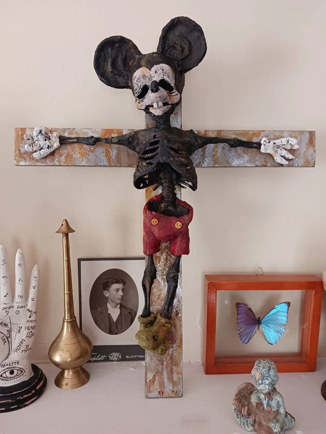 Rat Christ Ooak Cursed Crucifix Sculpture