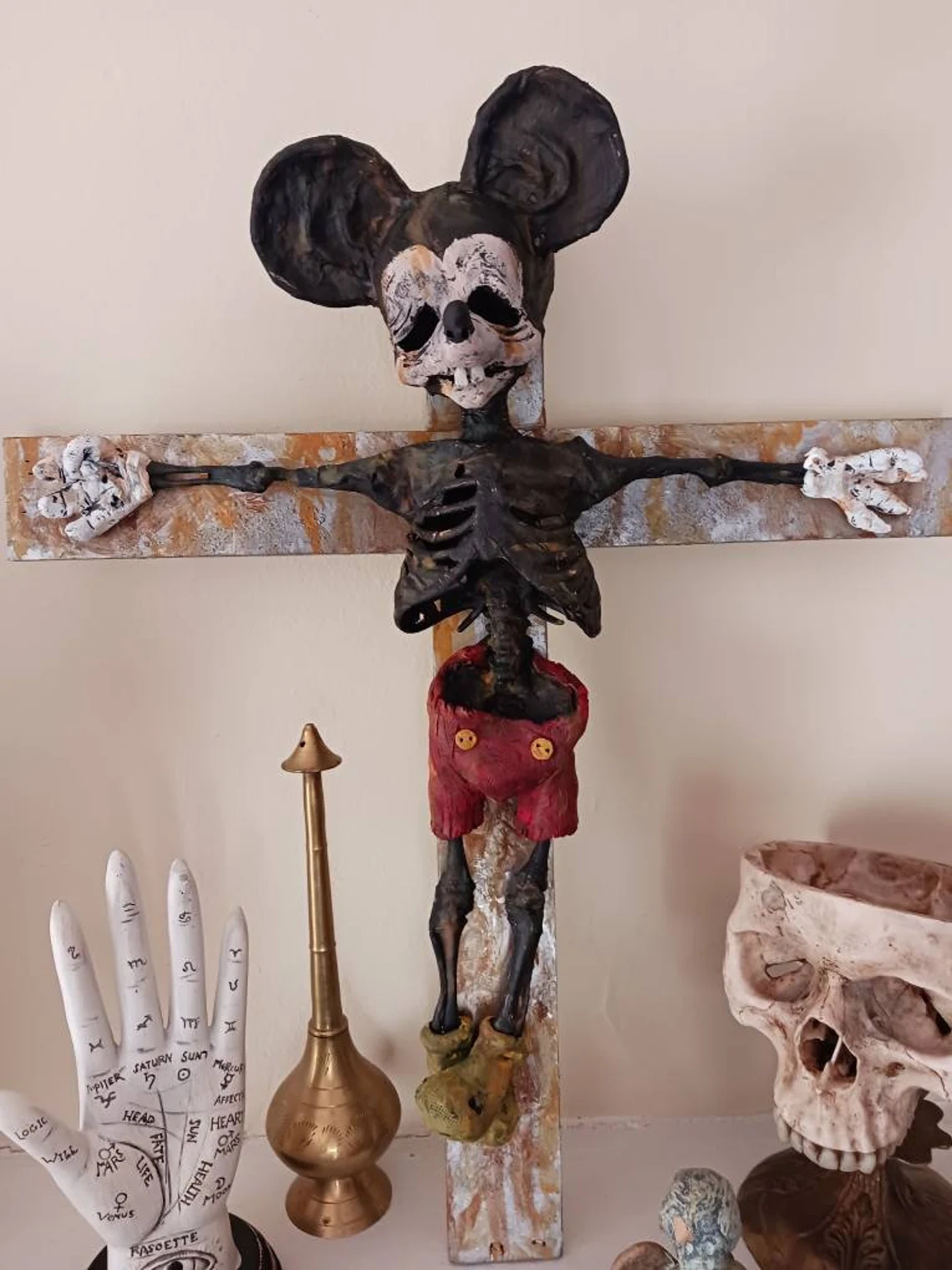 Rat Christ Ooak Cursed Crucifix Sculpture