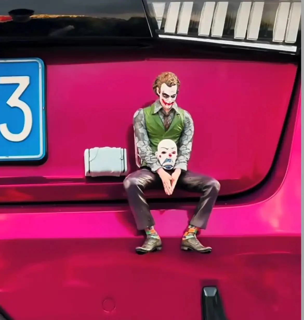 Joker Car Art Sculpture
