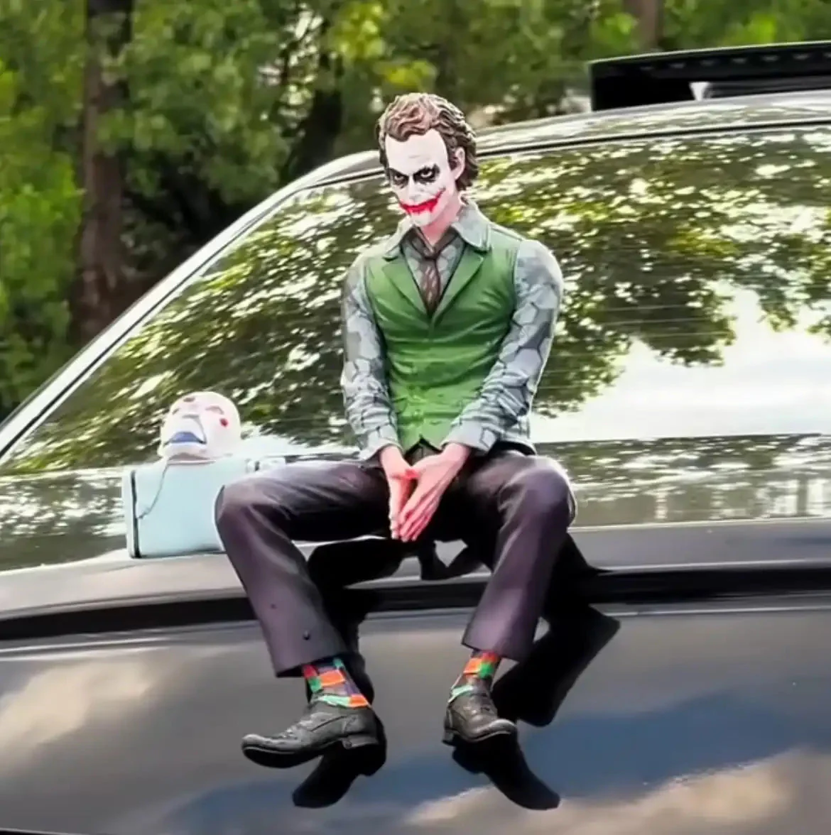 Joker Car Art Sculpture