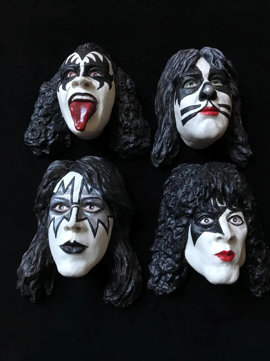 Collectible KISS Band Figurines, Portraits with Magnet