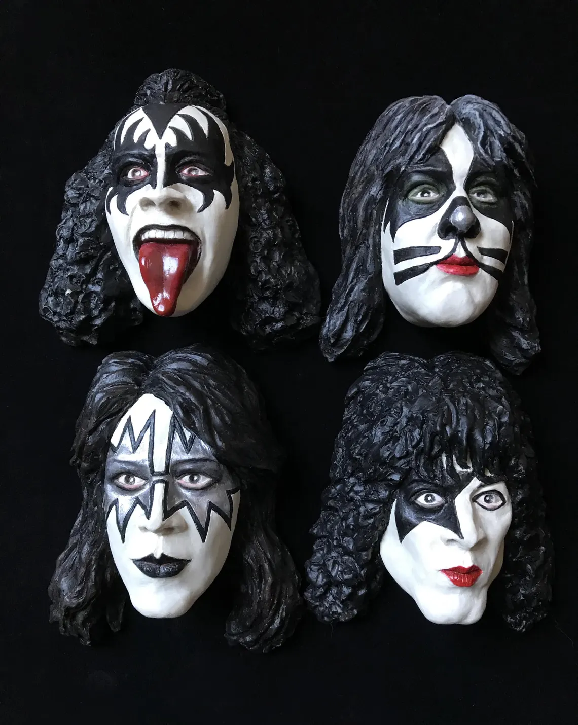 Collectible KISS Band Figurines, Portraits with Magnet
