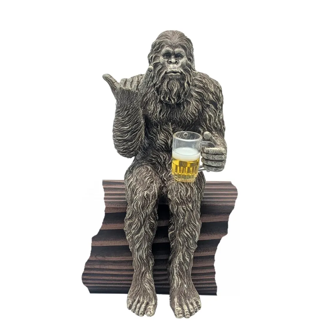 Party Bigfoot Sasquatch Yeti Statue Drinking Beer