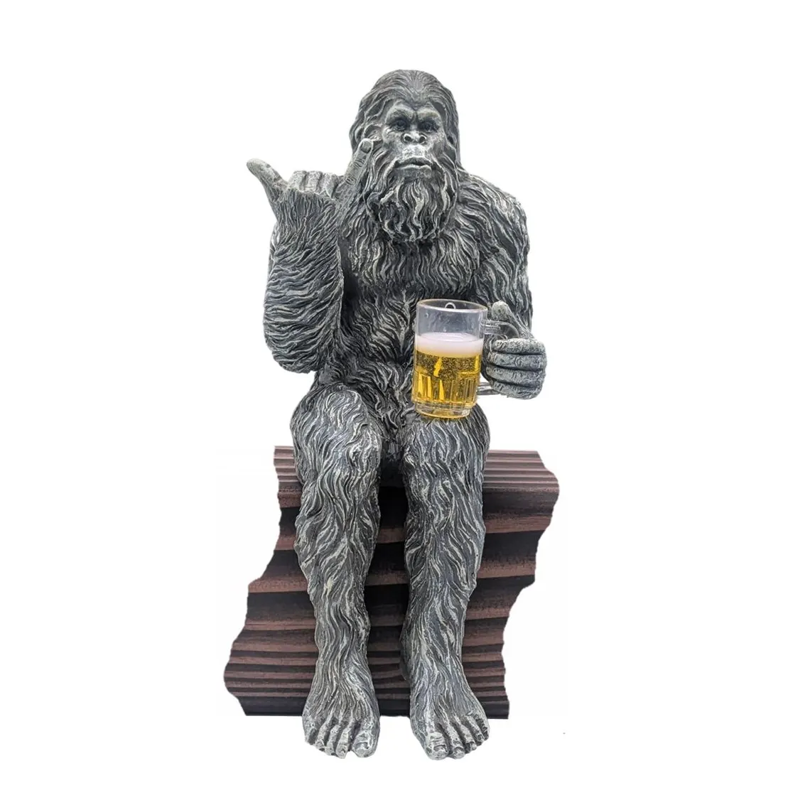 Party Bigfoot Sasquatch Yeti Statue Drinking Beer