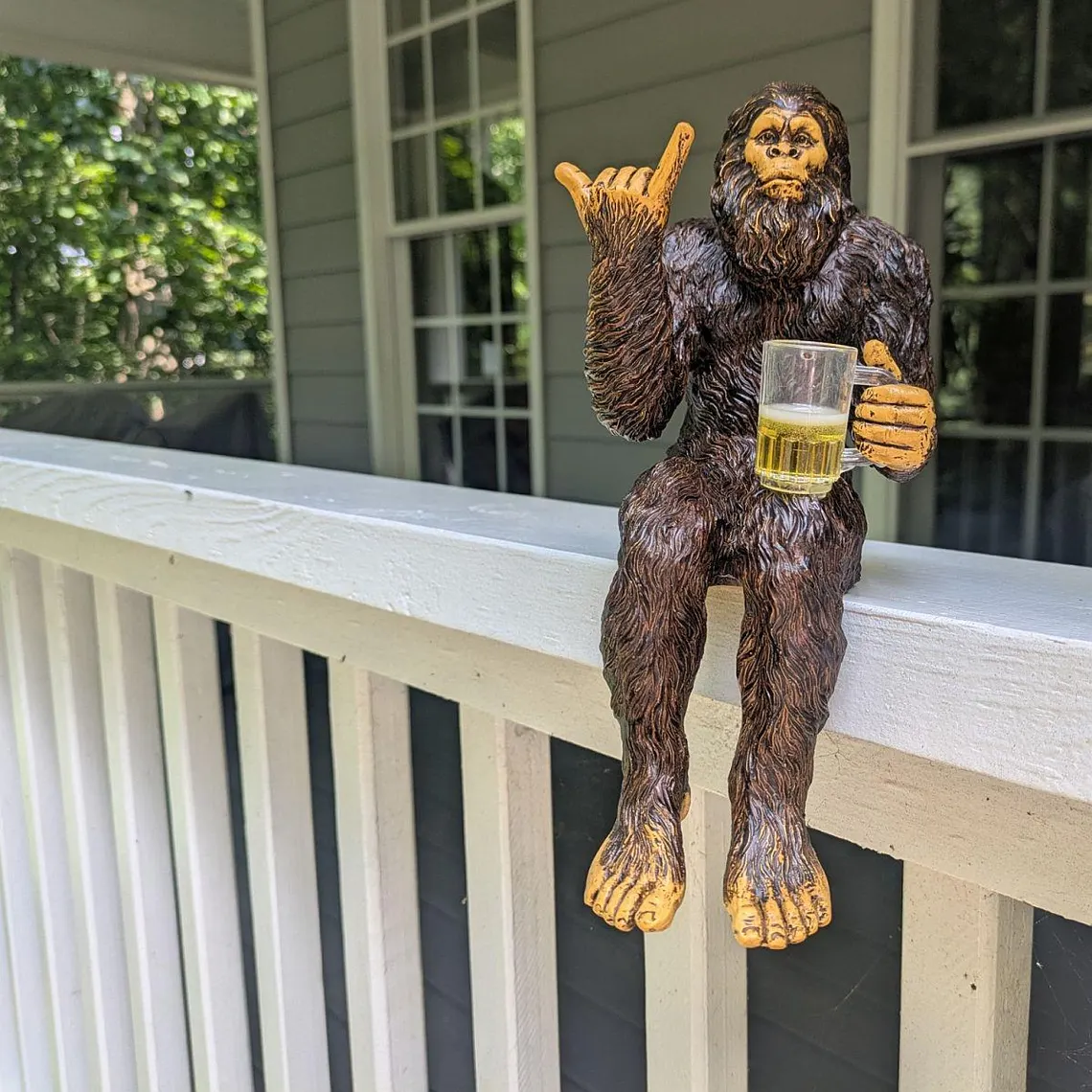 Party Bigfoot Sasquatch Yeti Statue Drinking Beer