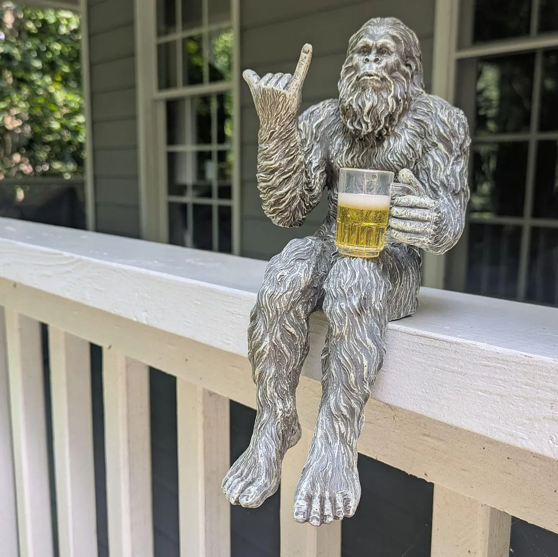 Party Bigfoot Sasquatch Yeti Statue Drinking Beer