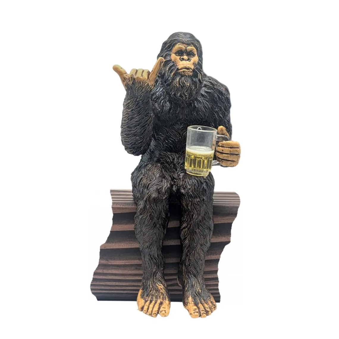 Party Bigfoot Sasquatch Yeti Statue Drinking Beer