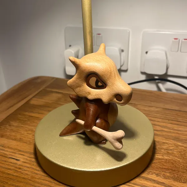 Handcrafted Wooden Cubone Figurine