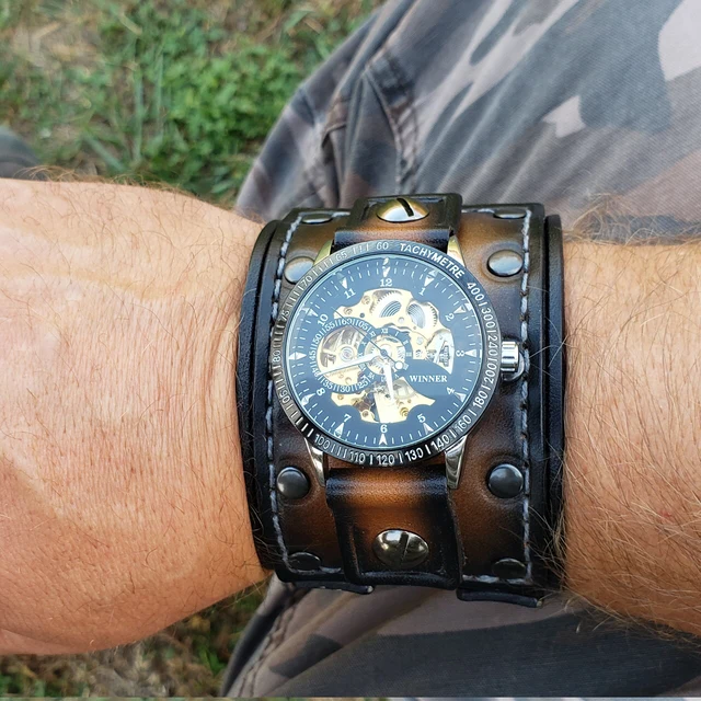 Double Buckle Steampunk Leather Watch