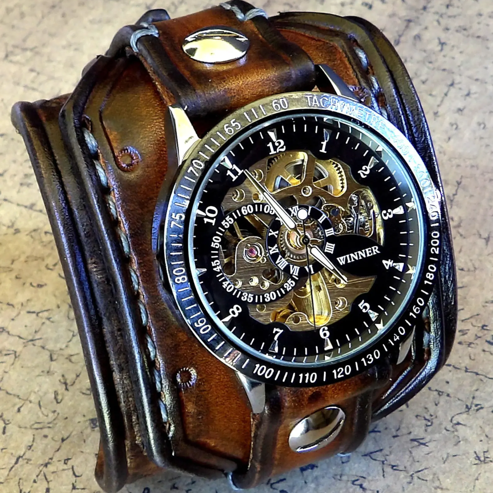 Men's Steampunk Waterproof Wrist Watch