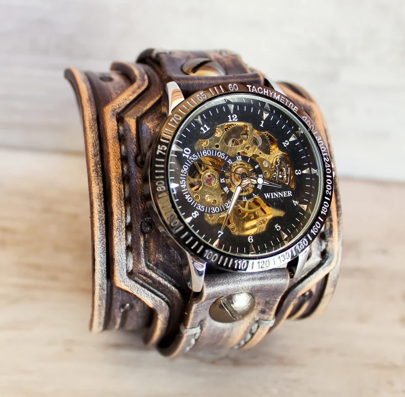 Steampunk Waterproof Cuff Watch