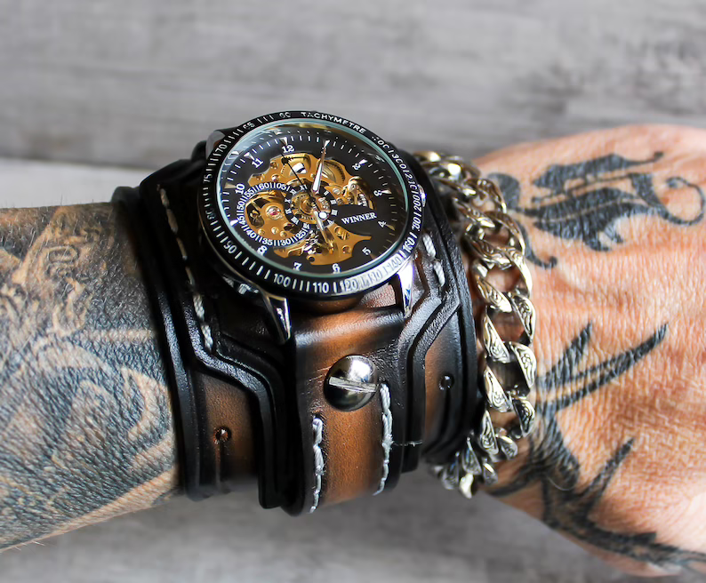 Steampunk Waterproof Cuff Watch