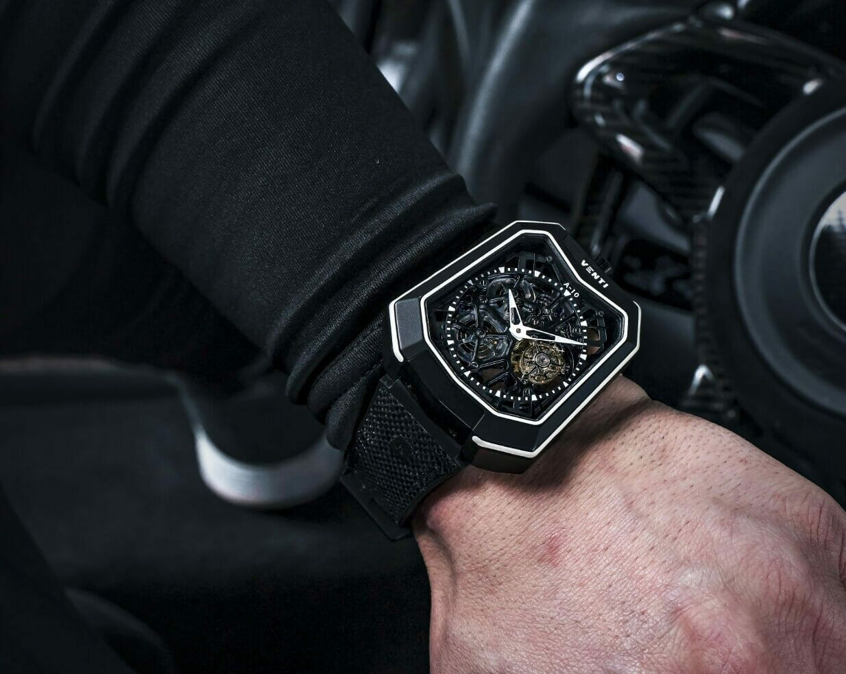 Tourbillon-Titanium Sports Car Automatic Watch