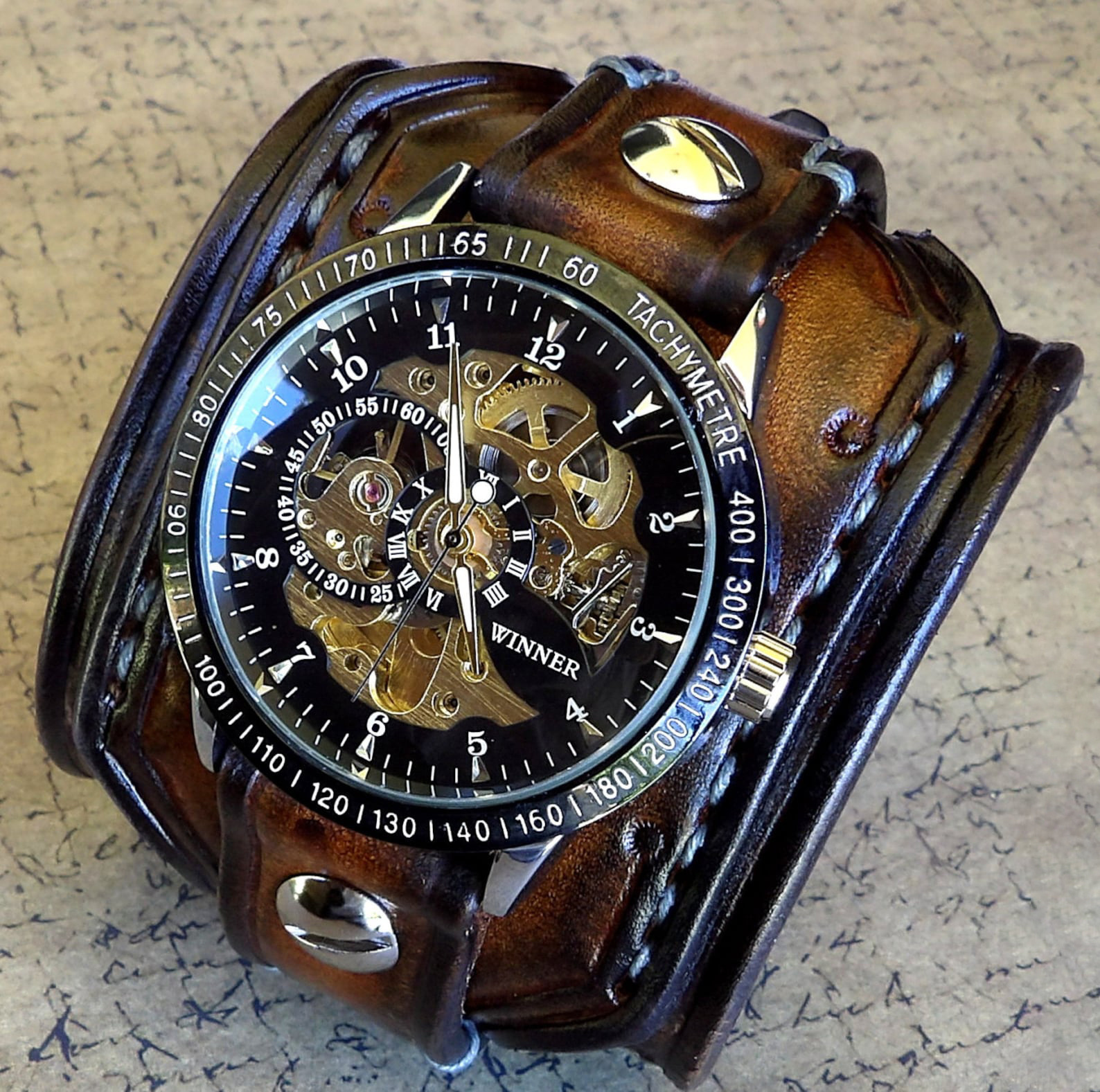 Steampunk Waterproof Cuff Watch
