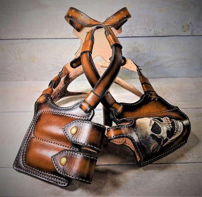 Skull Leather 1911 Cosplay Shoulder Holster
