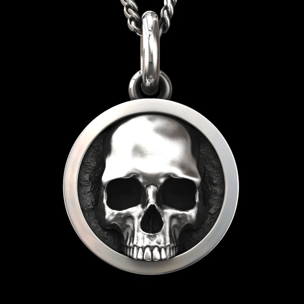 Till Death Do Us Part 925 Silver Skull Pendant