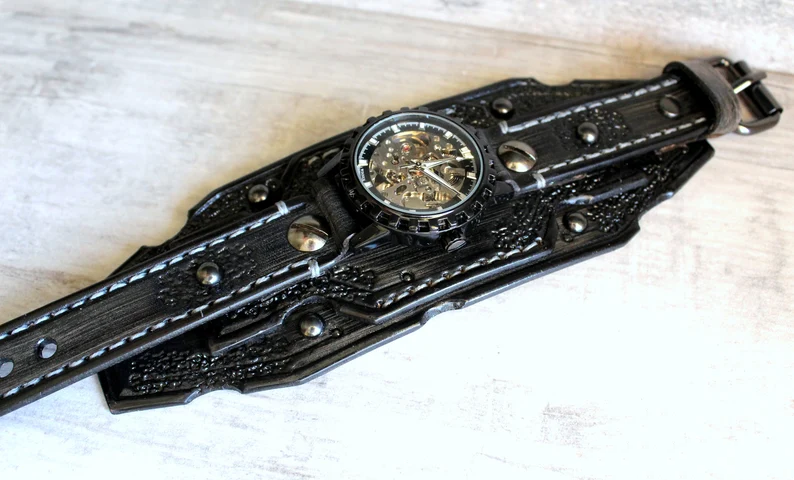 Men's  Burnt Looking Cuff Watch