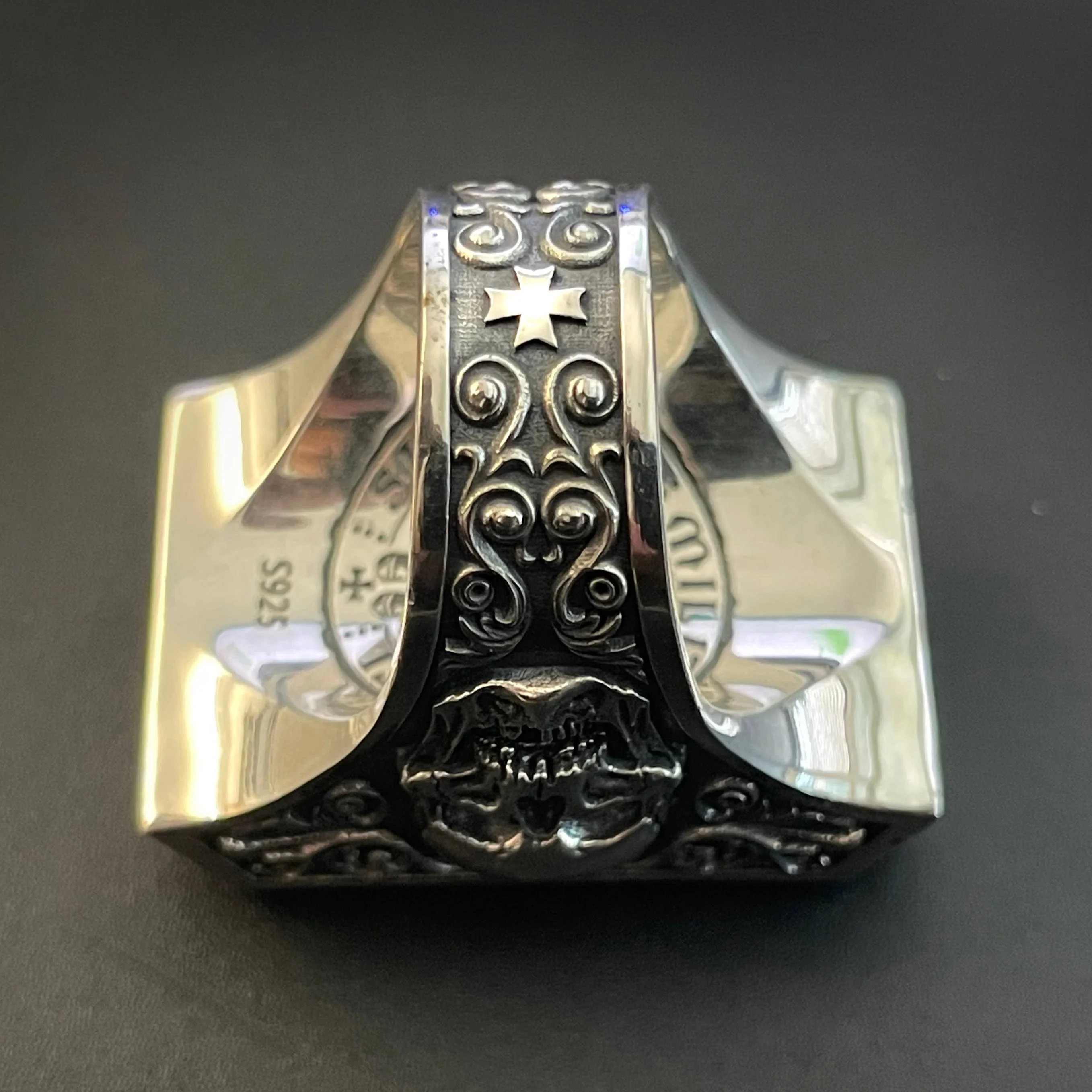 Polish Crusader Cross Skull Ring (The last 26 items in stock)