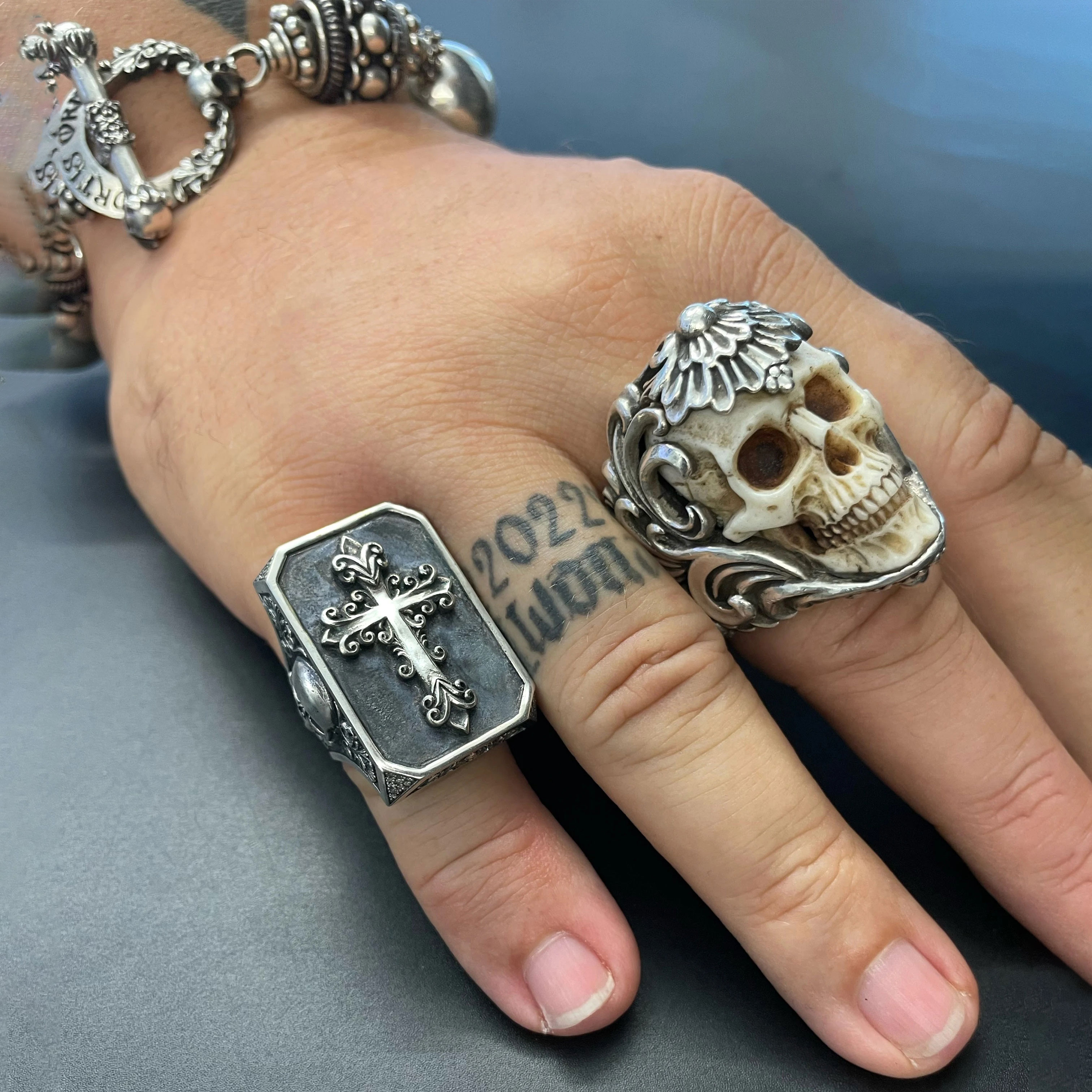 Polish Crusader Cross Skull Ring (The last 26 items in stock)