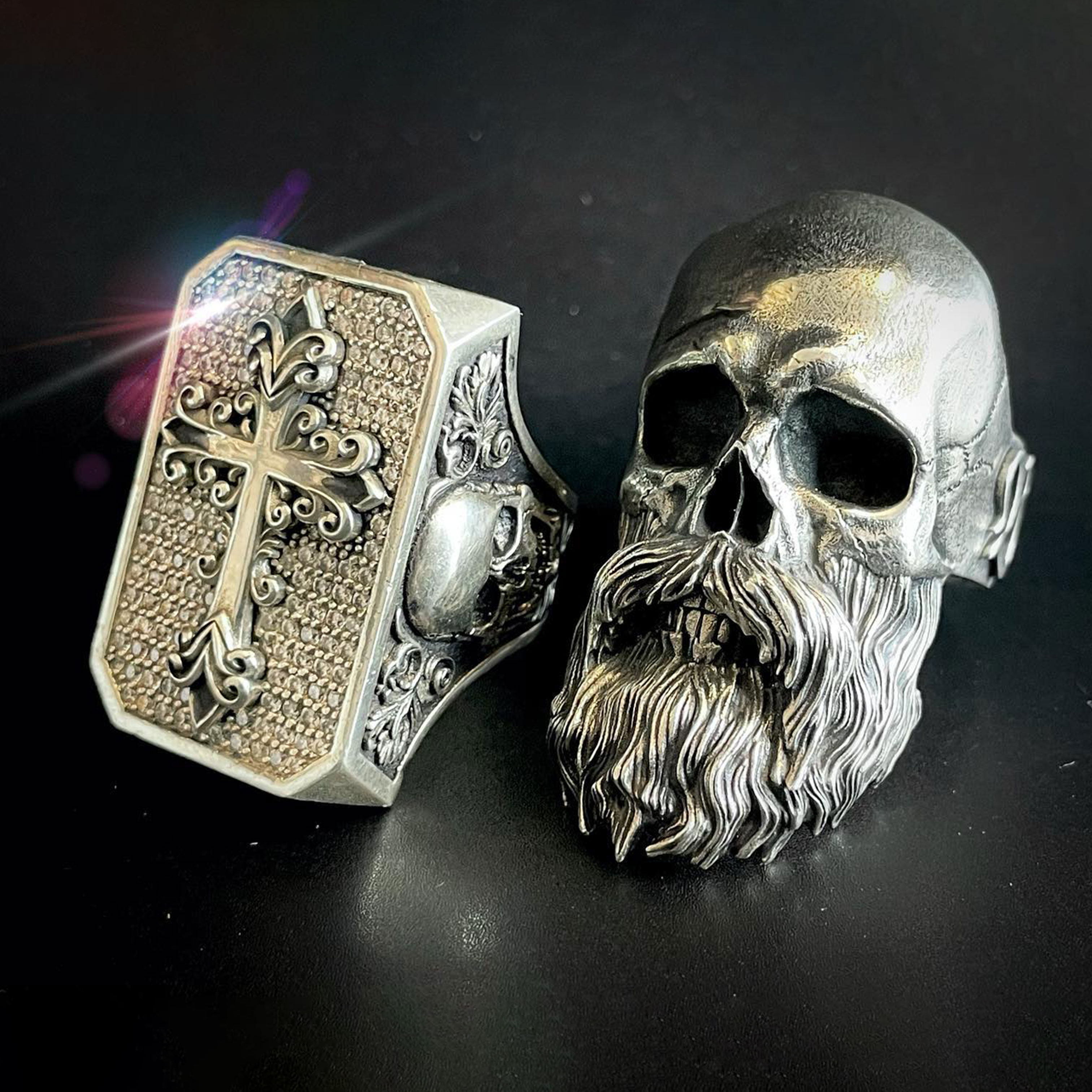 Polish Crusader Cross Skull Ring (The last 26 items in stock)