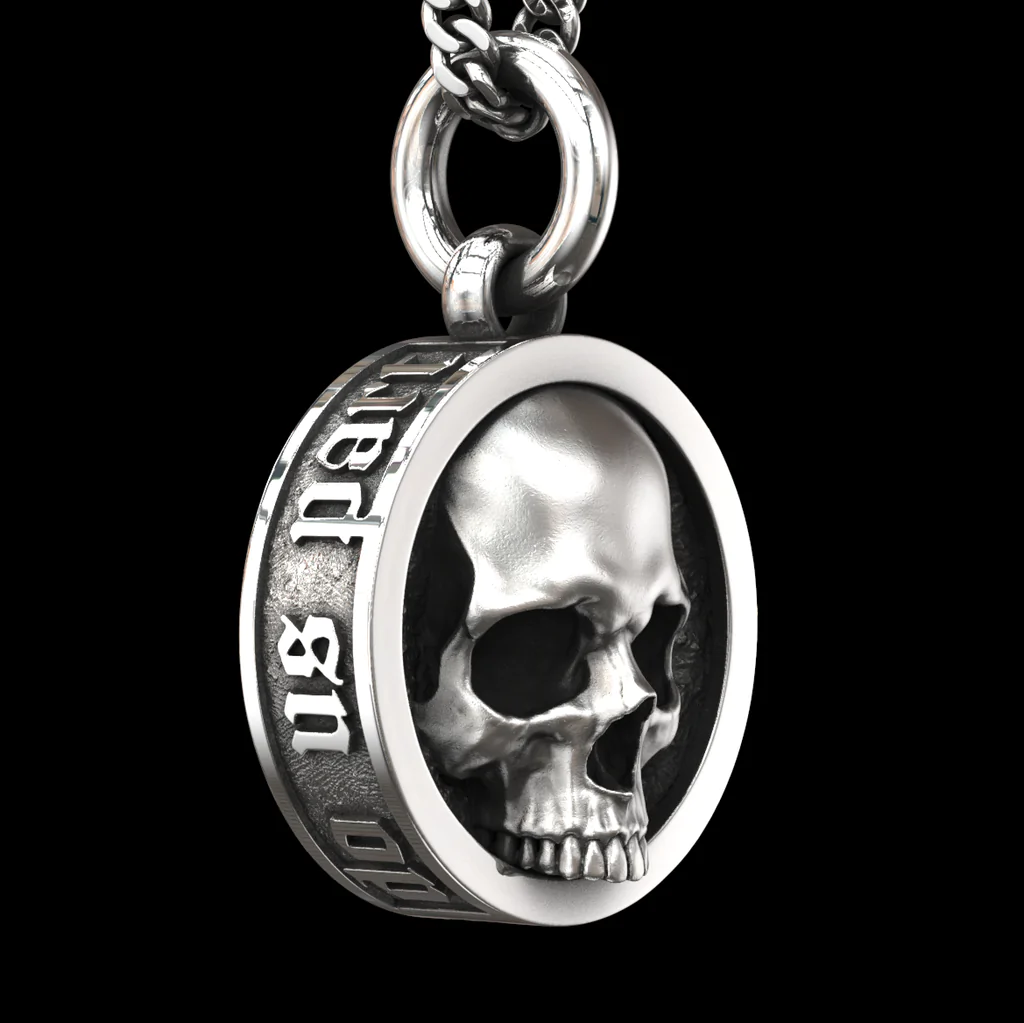 Till Death Do Us Part 925 Silver Skull Pendant