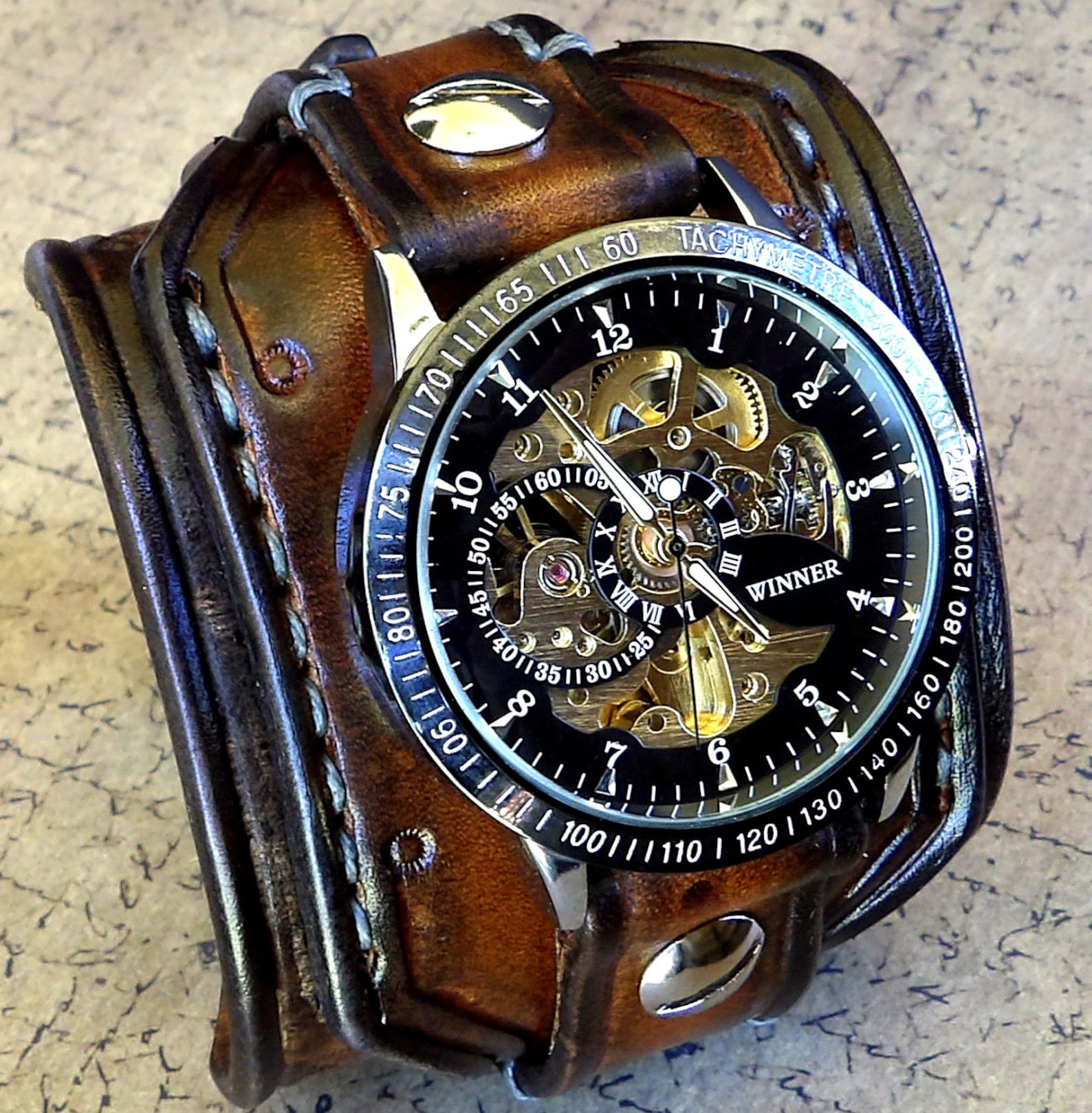 Men's Steampunk Waterproof Wrist Watch