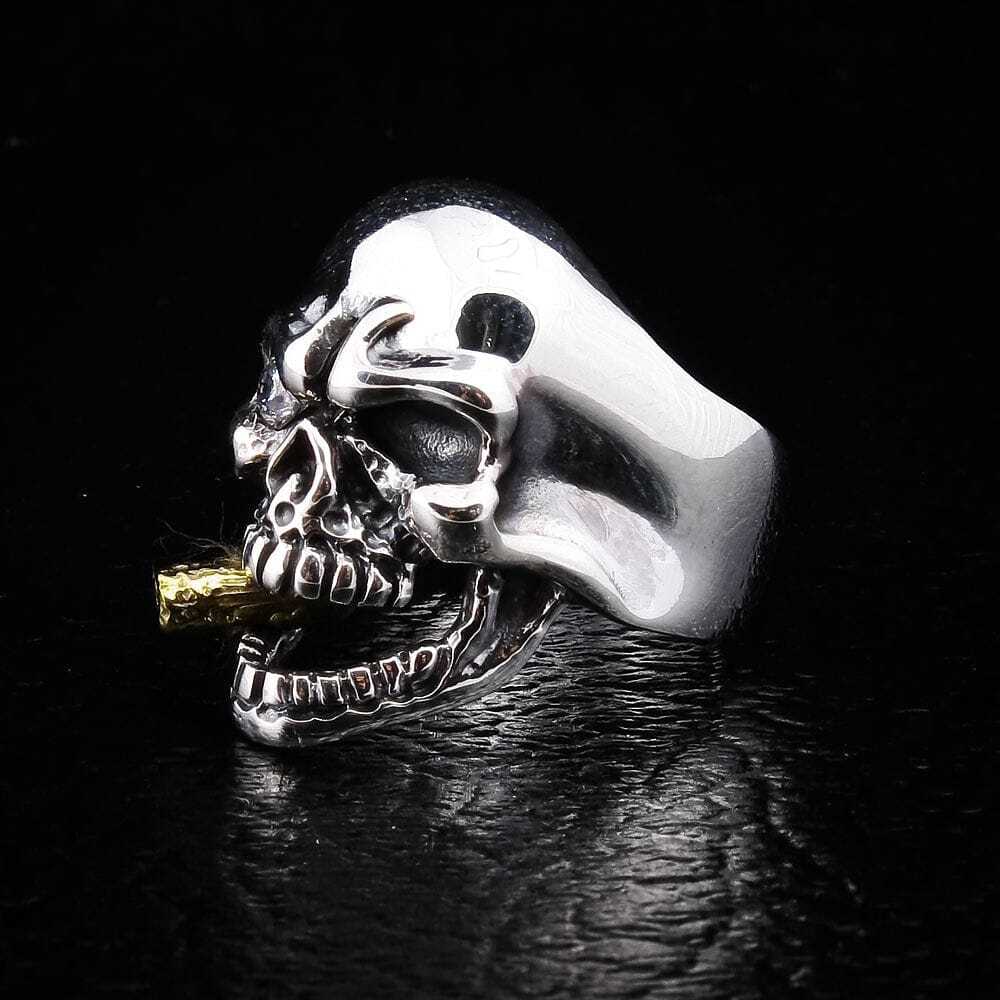 Diamond Eye Mafia Skull Biker Ring